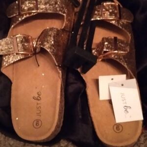 Just Be Glittering Gold Sandals